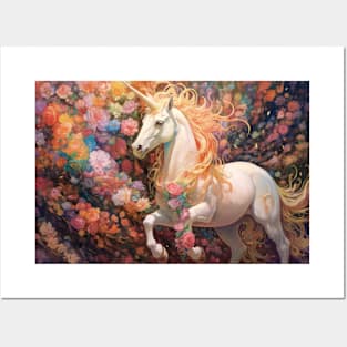 Pastel Blooms and Unicorn Dreams Posters and Art